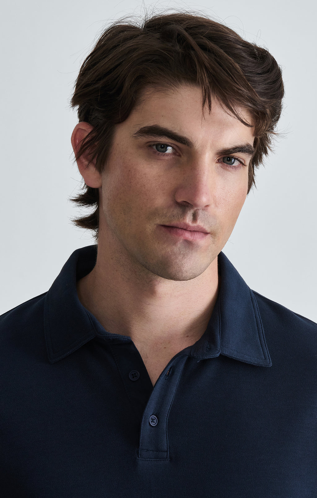 LONG SLEEVE POLO T-SHIRT IN TOTAL ECLIPSE - Mavi Jeans