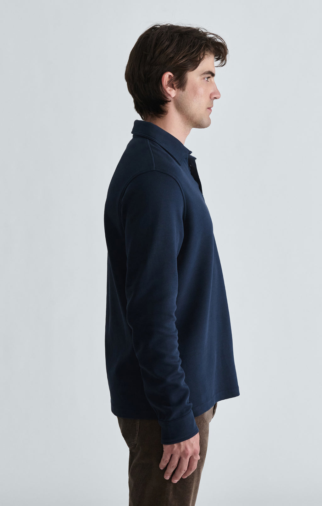 LONG SLEEVE POLO T-SHIRT IN TOTAL ECLIPSE - Mavi Jeans