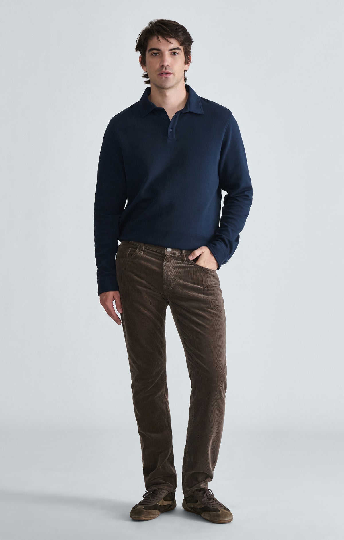 LONG SLEEVE POLO T-SHIRT IN TOTAL ECLIPSE - Mavi Jeans