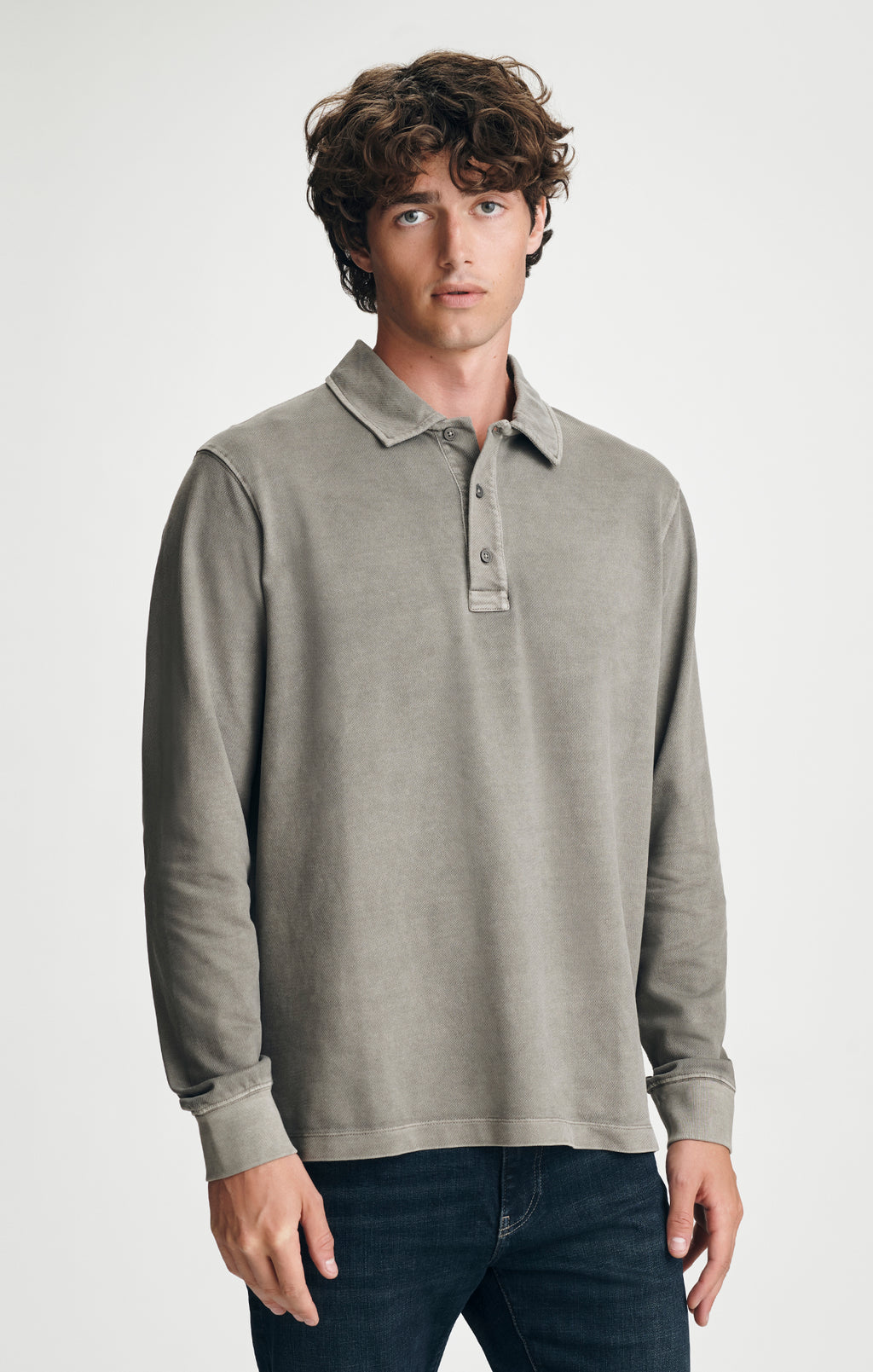 LONG SLEEVE POLO T-SHIRT IN BUNGEE CORD - Mavi Jeans