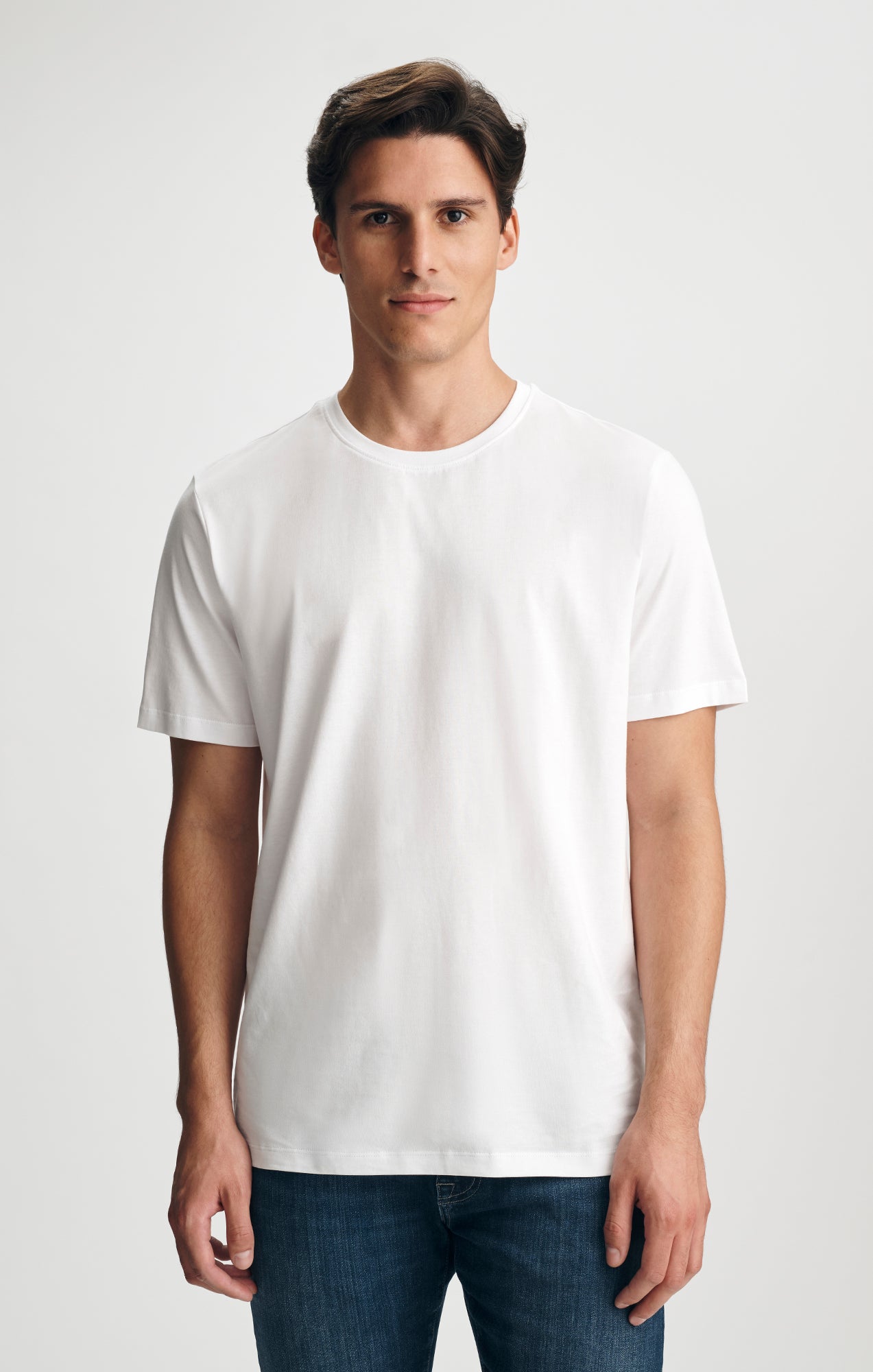 PIMA CREW NECK T-SHIRT IN WHITE