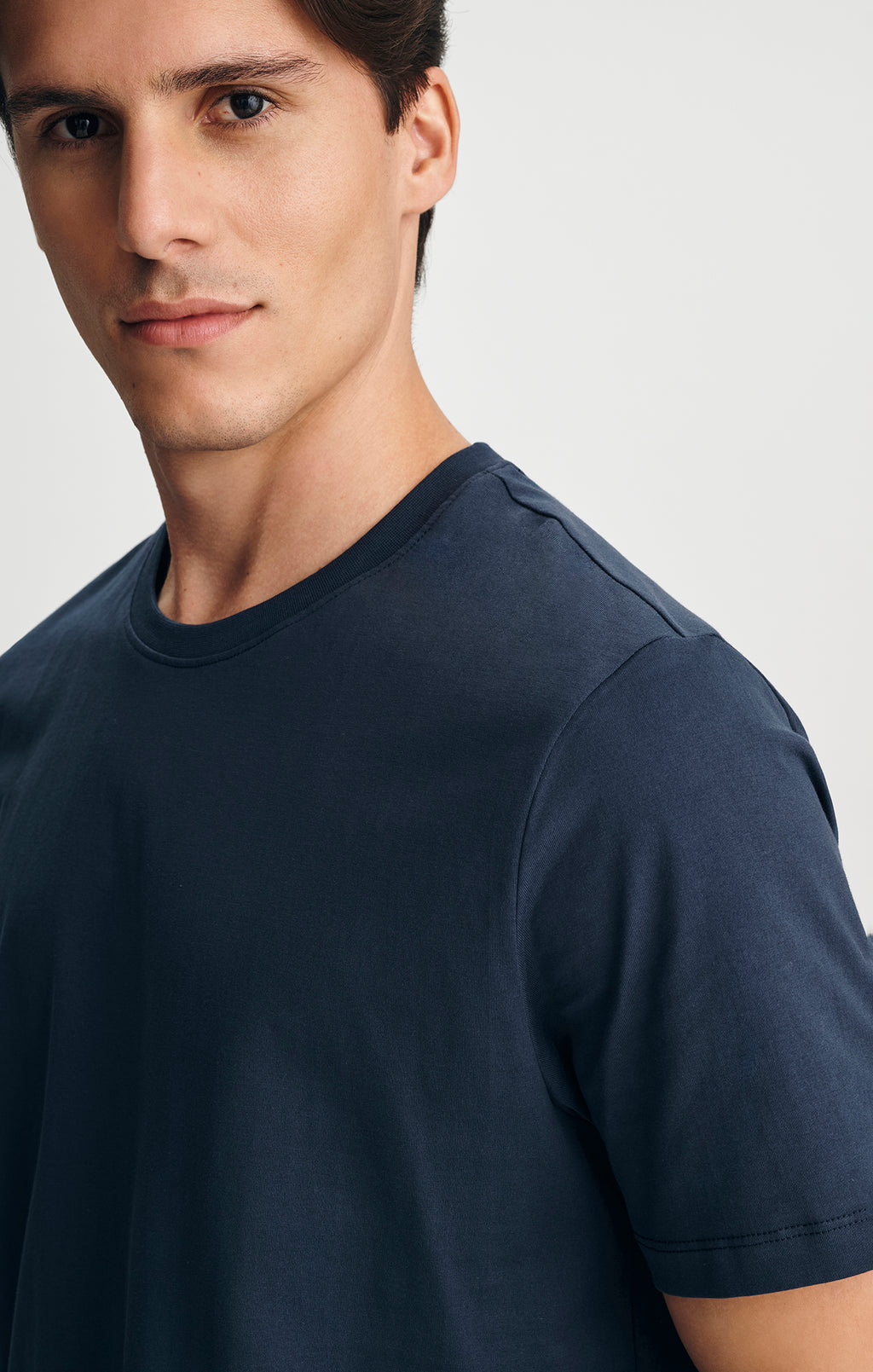 PIMA CREW NECK T-SHIRT IN TOTAL ECLIPSE - Mavi Jeans