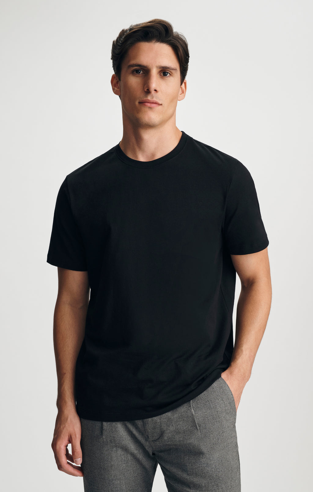 PIMA CREW NECK T-SHIRT IN BLACK