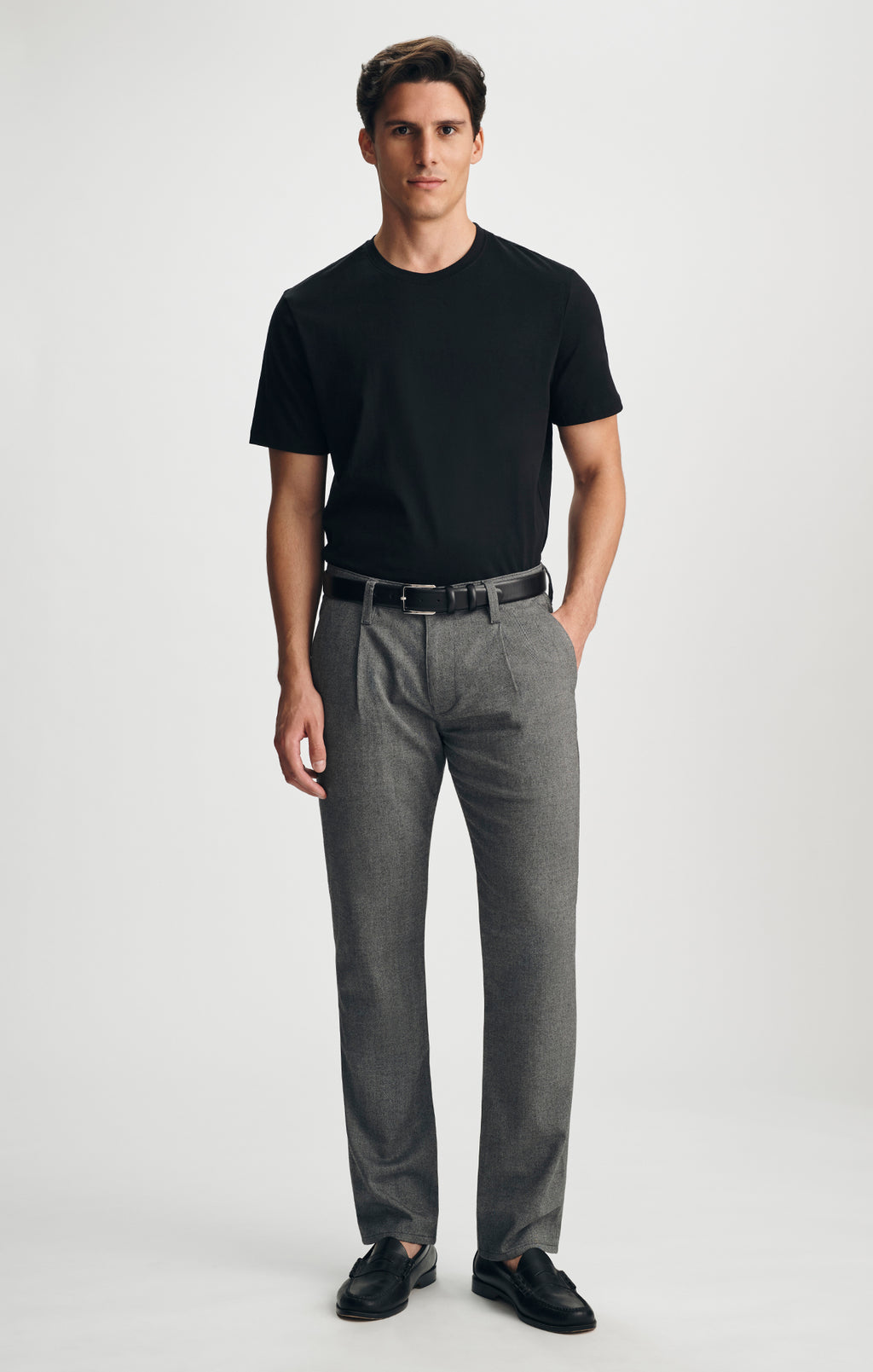PIMA CREW NECK T-SHIRT IN BLACK