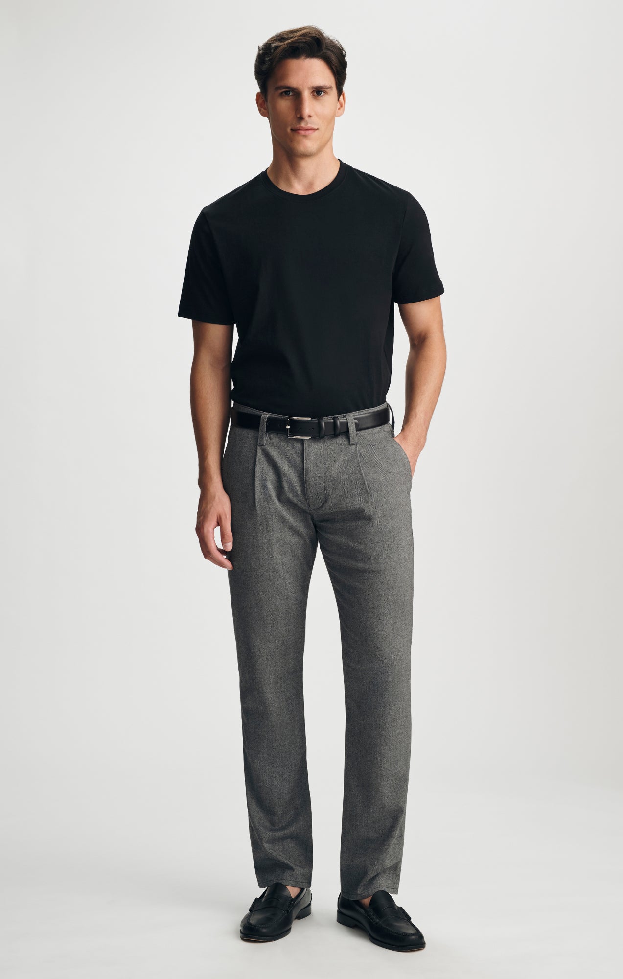 PIMA CREW NECK T-SHIRT IN BLACK