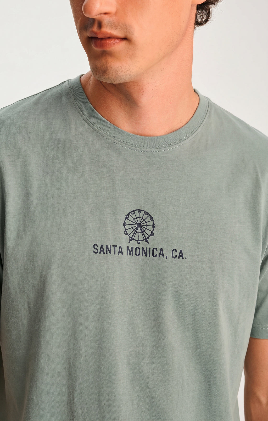 SANTA MONICA GRAPHIC T-SHIRT IN SLATE GRAY