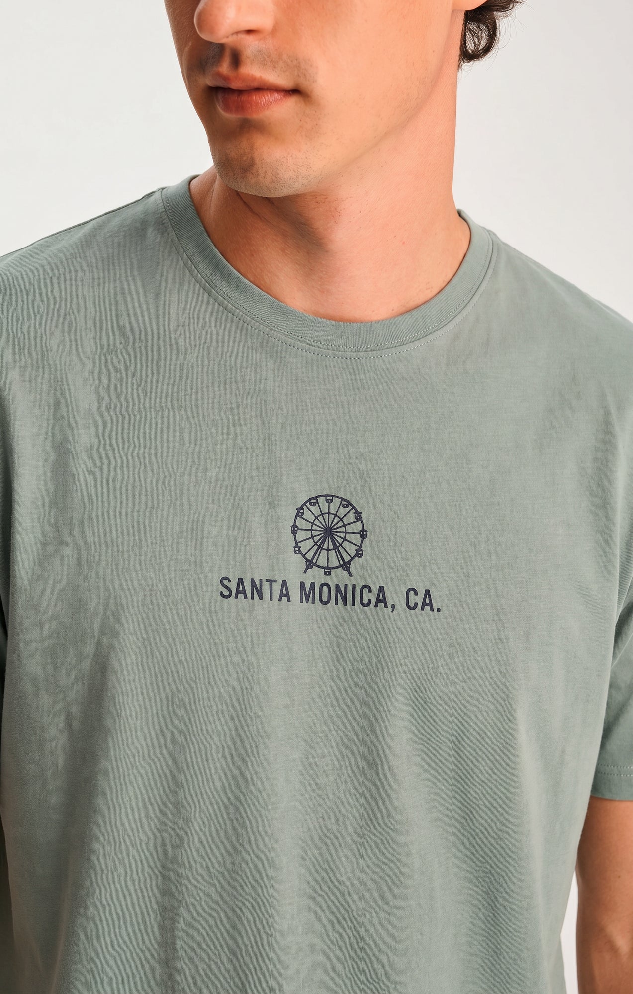 SANTA MONICA GRAPHIC T-SHIRT IN SLATE GRAY