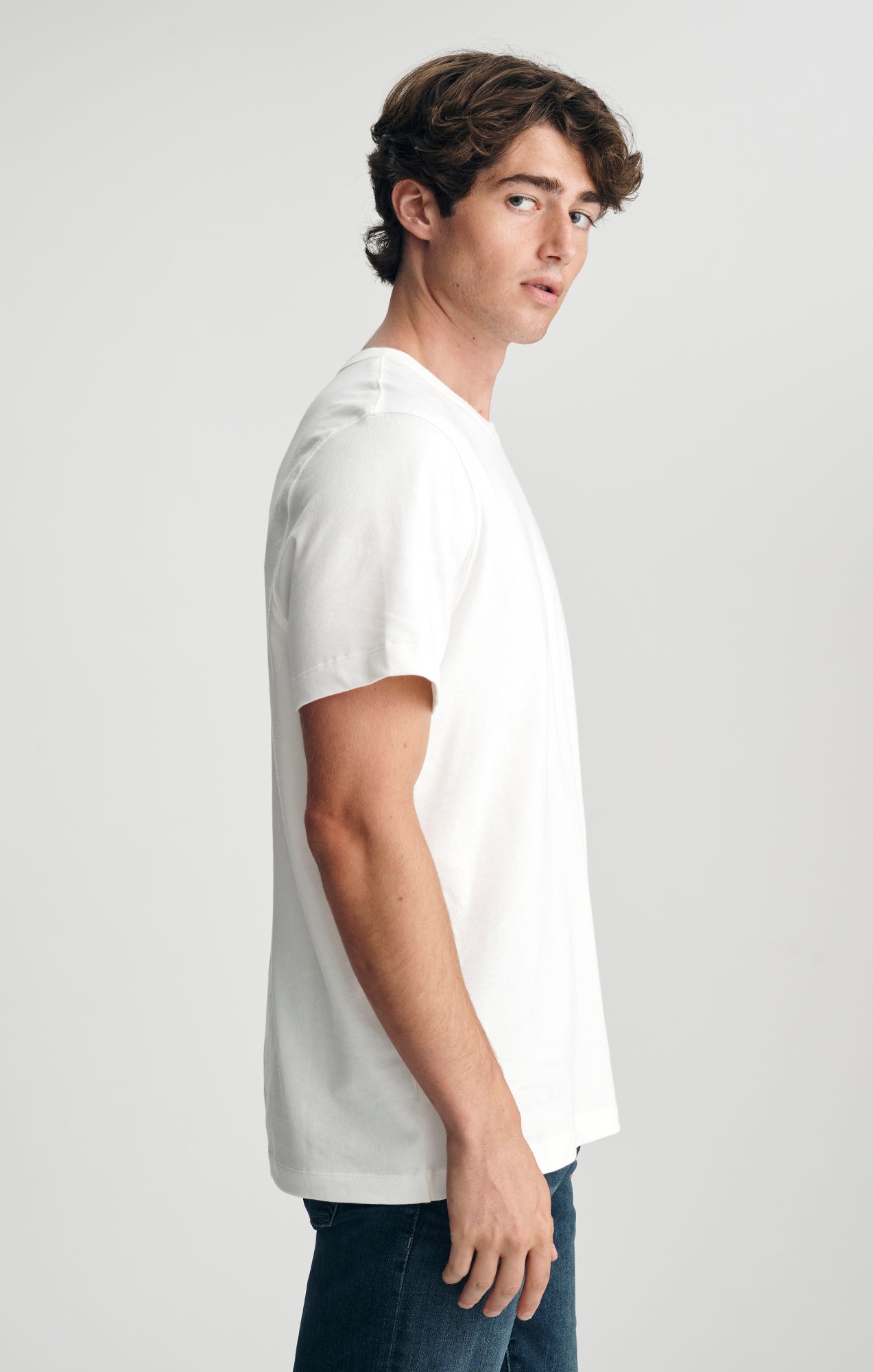 CREW NECK T-SHIRT IN ANTIQUE WHITE - Mavi Jeans