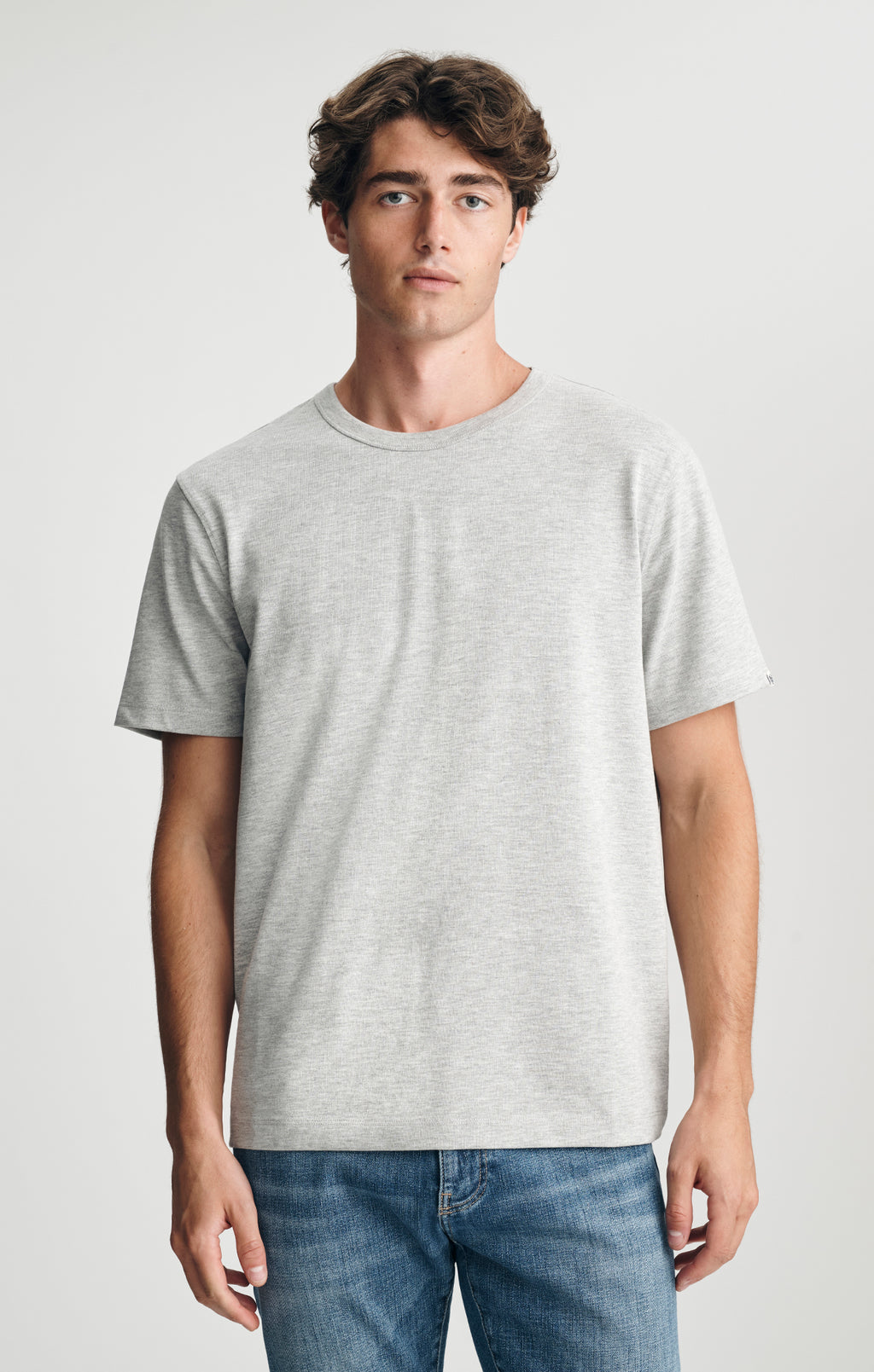 CREW NECK T-SHIRT IN GREY MELANGE - Mavi Jeans