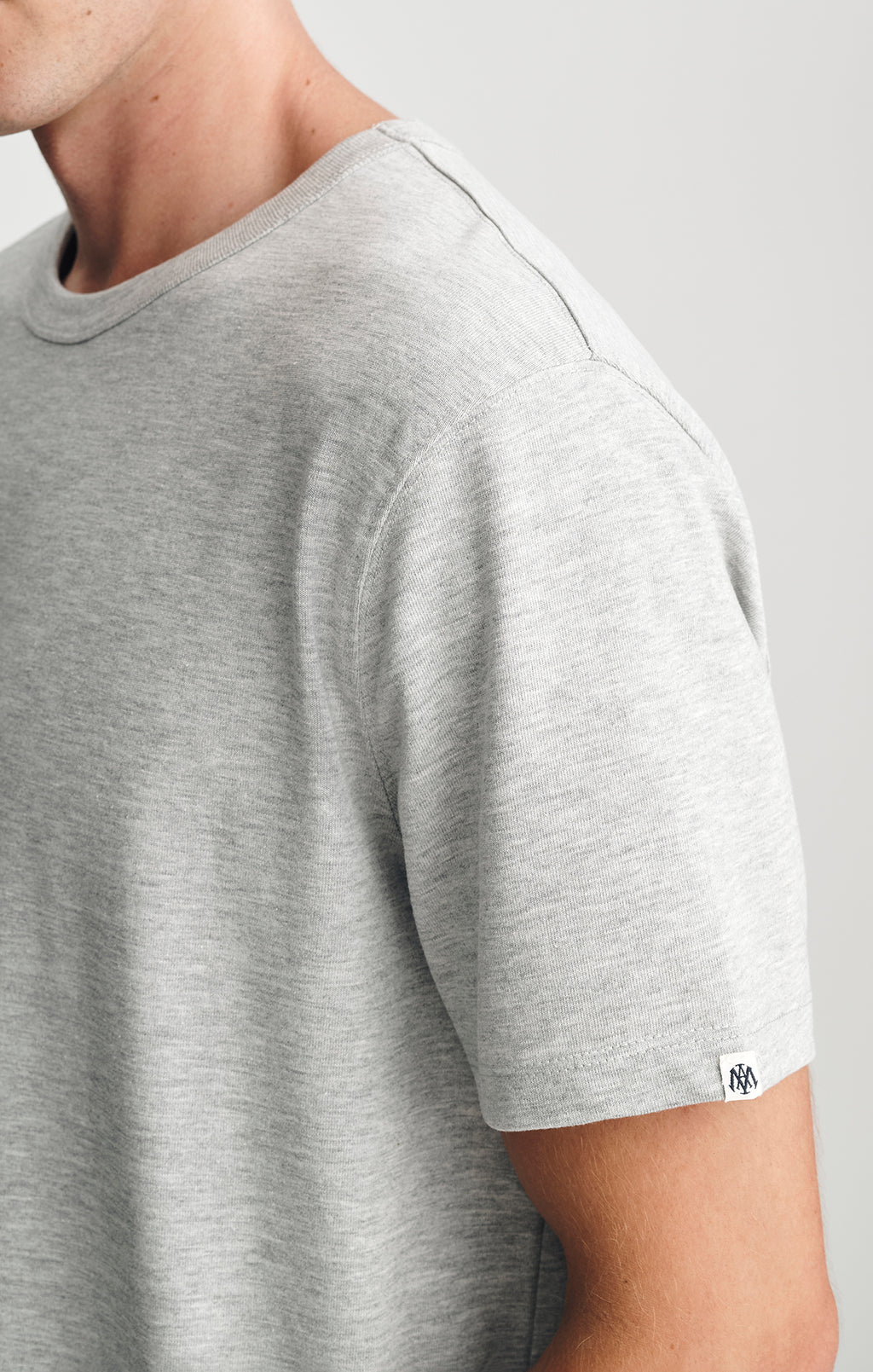 CREW NECK T-SHIRT IN GREY MELANGE - Mavi Jeans