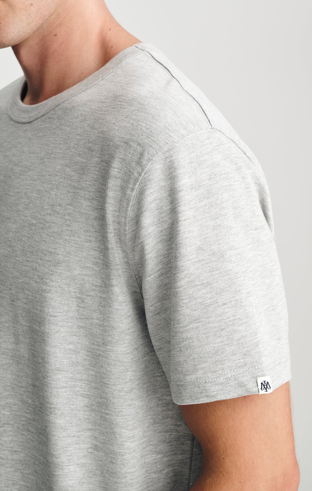 CREW NECK T-SHIRT IN GREY MELANGE - Mavi Jeans