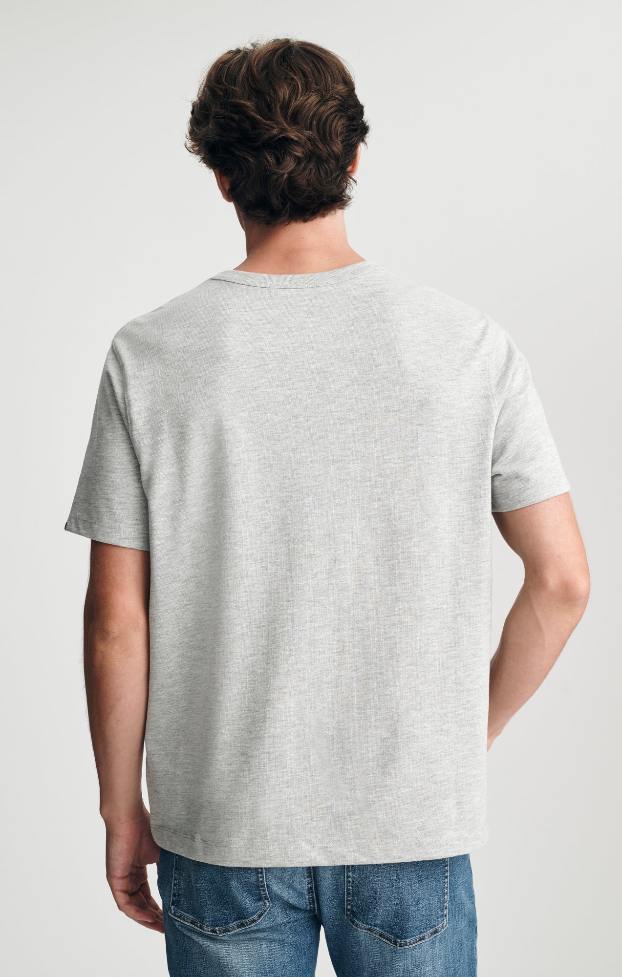 CREW NECK T-SHIRT IN GREY MELANGE - Mavi Jeans