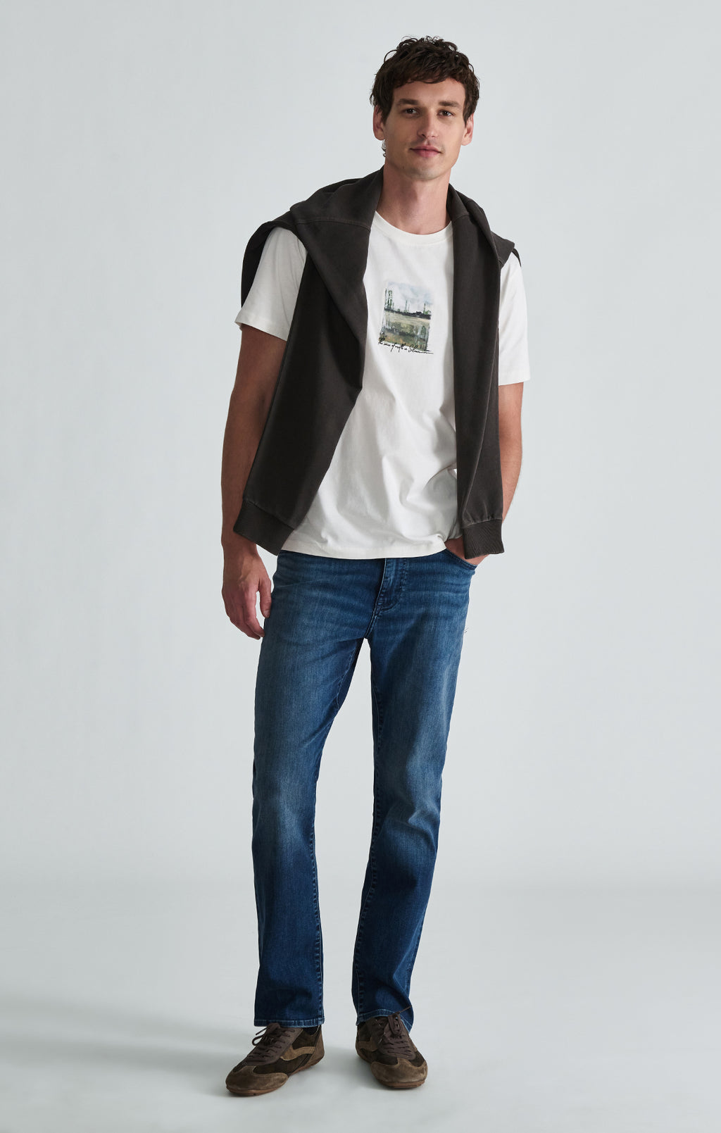 LANDSCAPE GRAPHIC T-SHIRT IN ANTIQUE WHITE - Mavi Jeans