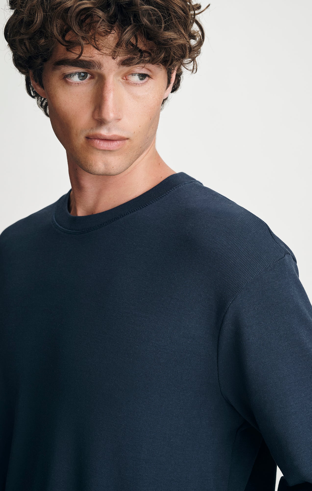 LONG SLEEVE CREW NECK T-SHIRT IN TOTAL ECLIPSE - Mavi Jeans