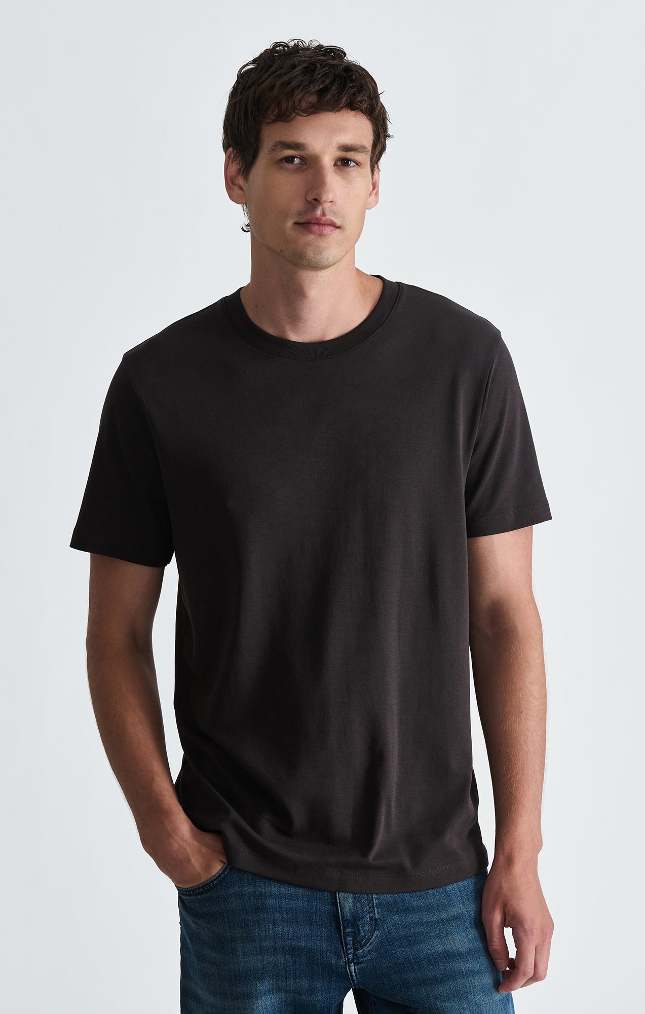 INTERLOCK CREW NECK T-SHIRT IN AFTER DARK - Mavi Jeans