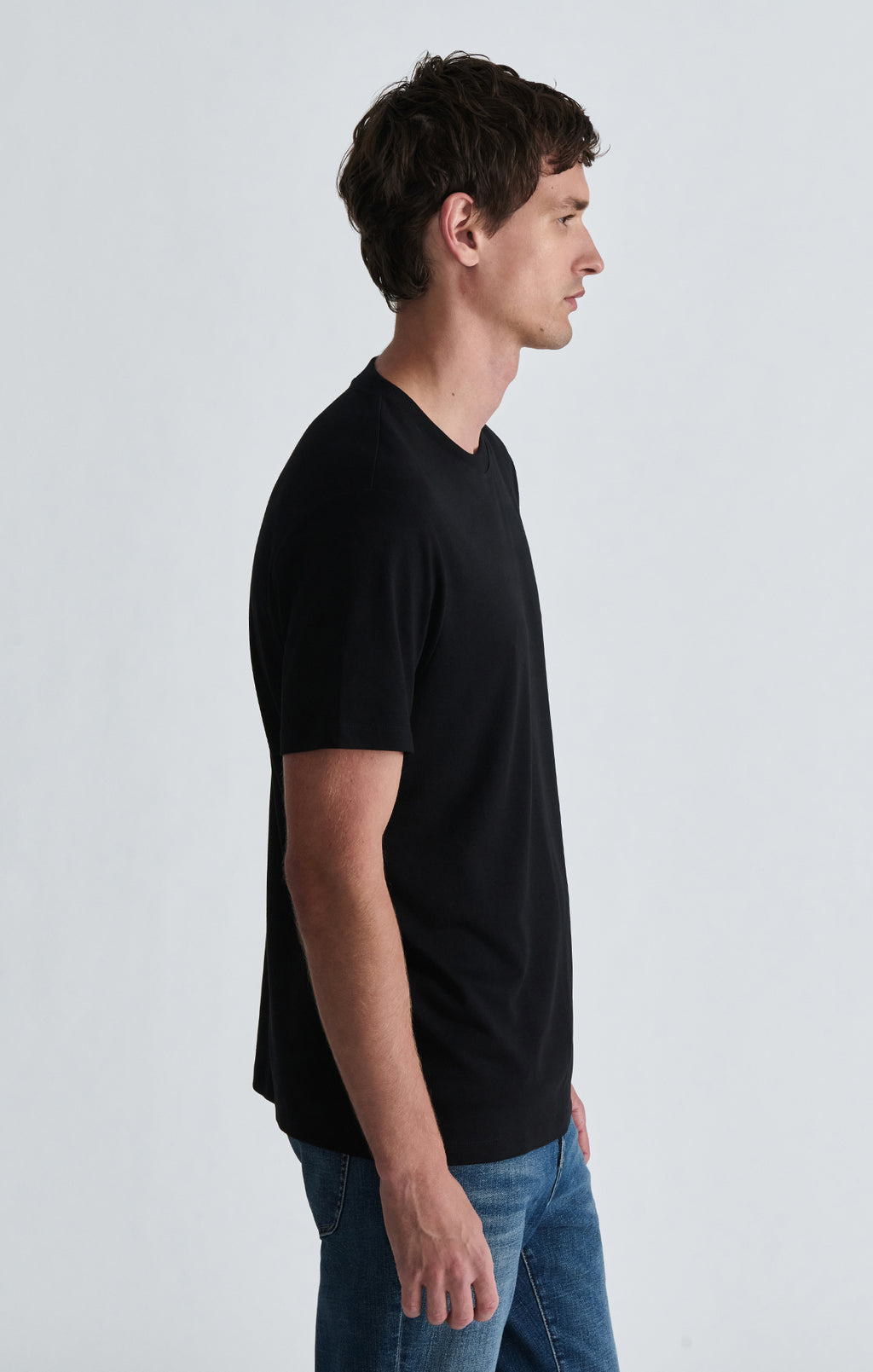 INTERLOCK CREW NECK T-SHIRT IN BLACK - Mavi Jeans