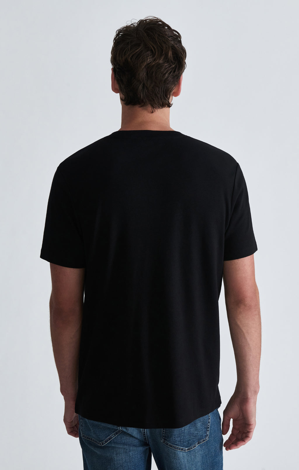 INTERLOCK CREW NECK T-SHIRT IN BLACK - Mavi Jeans