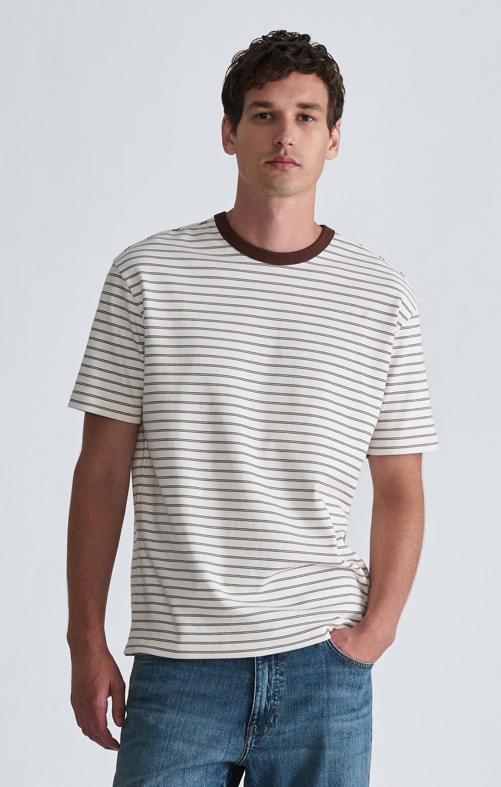 CREW NECK T-SHIRT IN ESPRESSO - Mavi Jeans