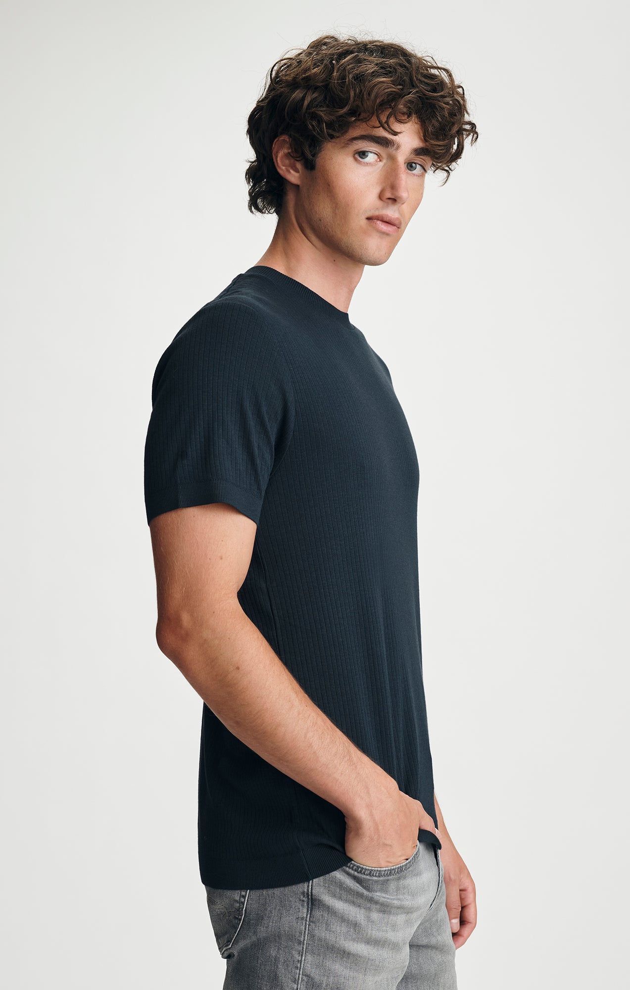 CREW NECK T-SHIRT IN DARK NAVY - Mavi Jeans