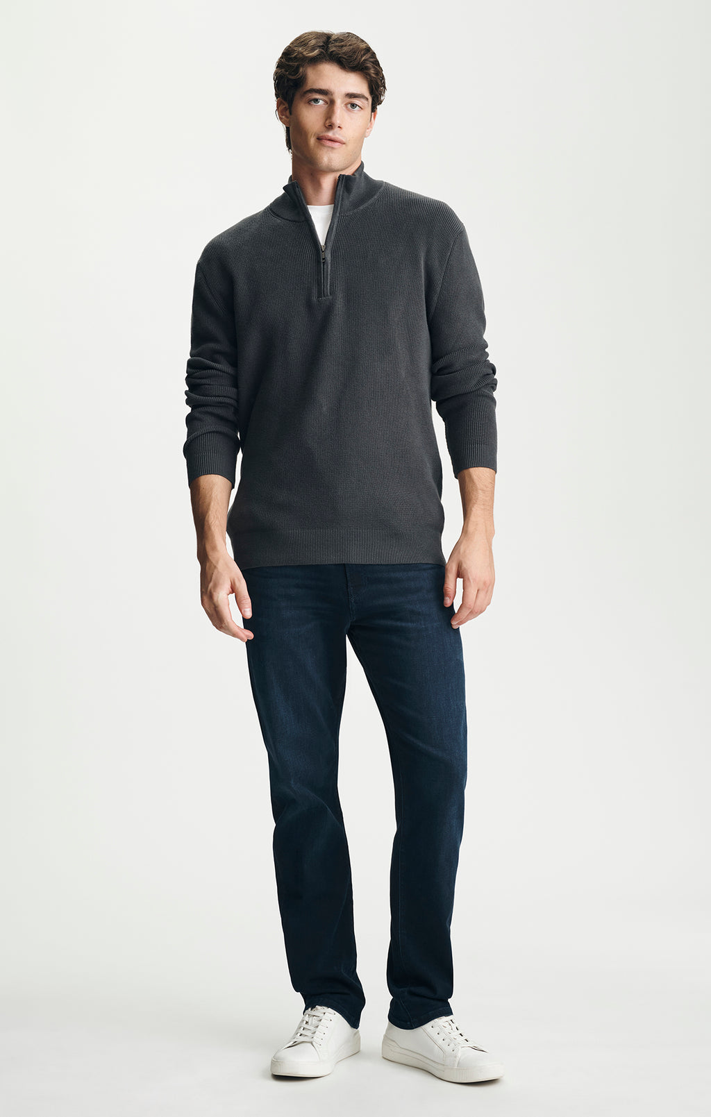 QUARTER ZIP SWEATER IN UNEXPLORED - Mavi Jeans