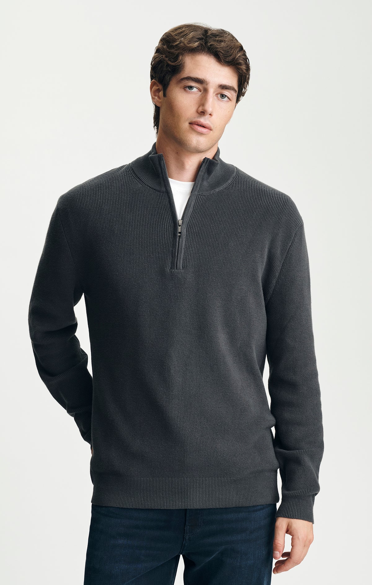 QUARTER ZIP SWEATER IN UNEXPLORED - Mavi Jeans