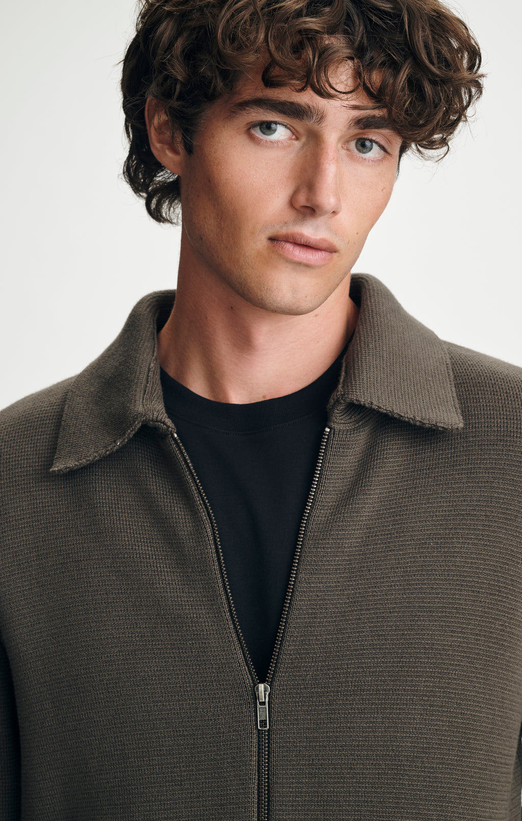 ZIP CARDIGAN IN BROWN - Mavi Jeans