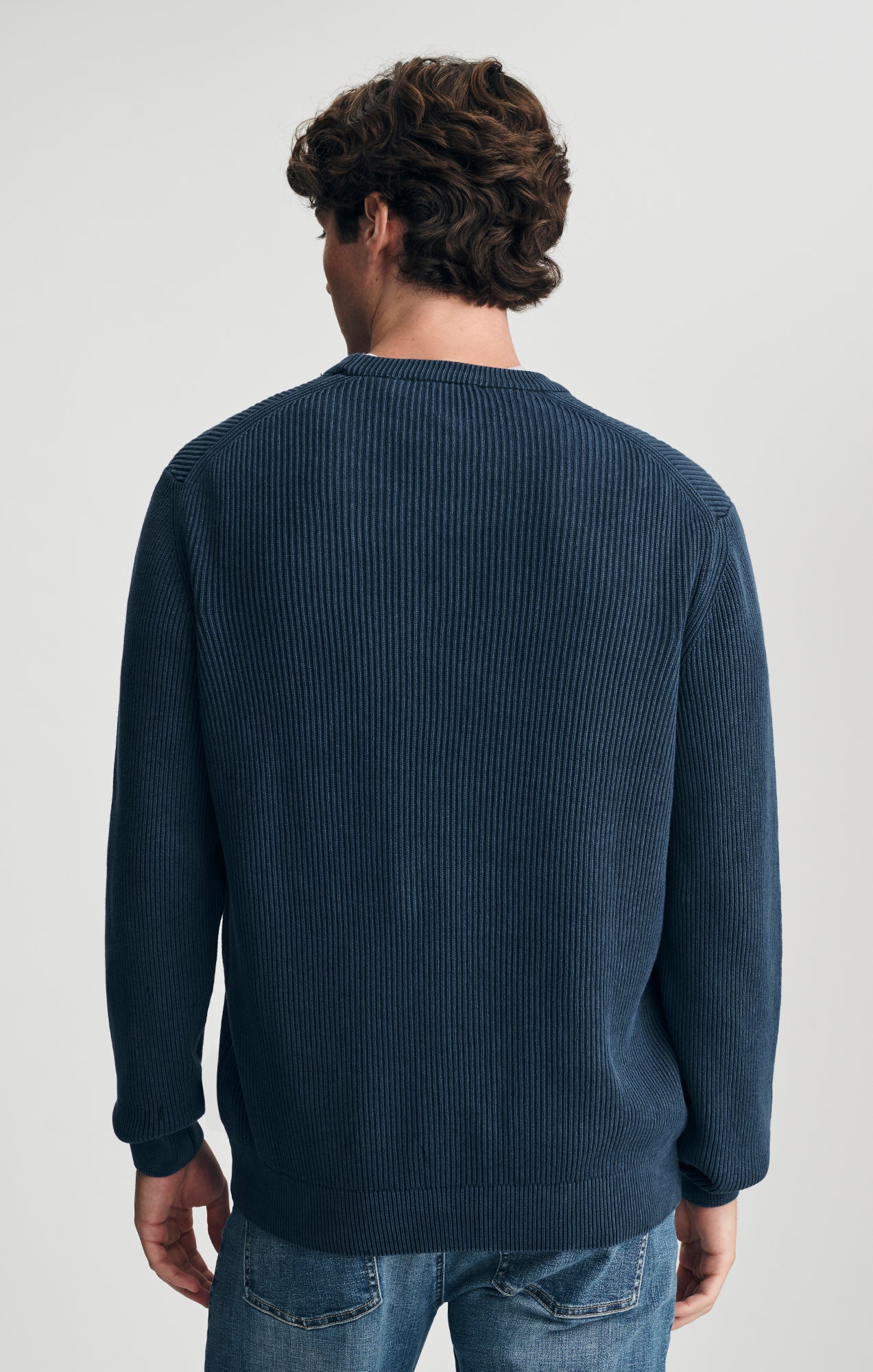 ACID WASH CREW NECK SWEATER IN TOTAL ECLIPSE - Mavi Jeans