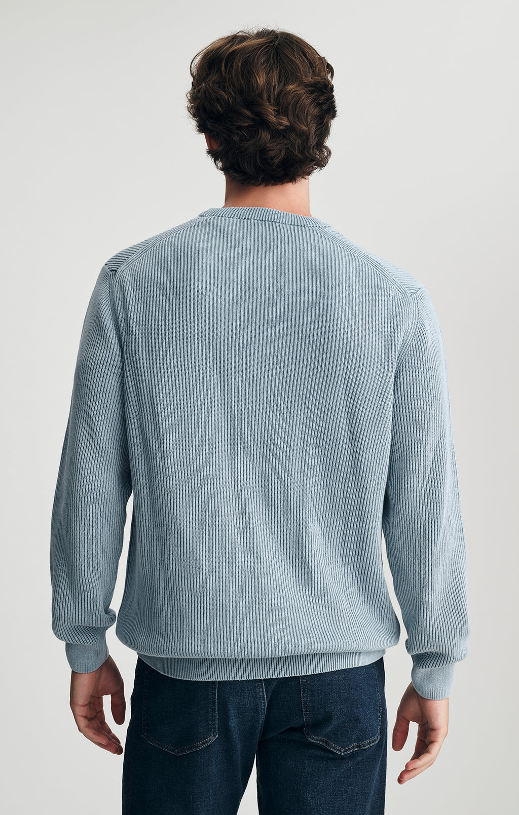 ACID WASH CREW NECK SWEATER IN FADED DENIM - Mavi Jeans