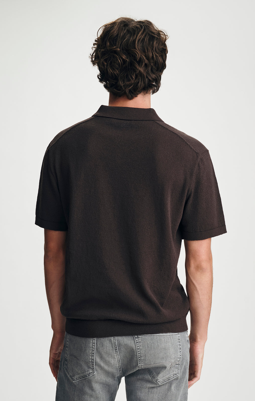 SHORT SLEEVE POLO SWEATER IN AFTER DARK - Mavi Jeans