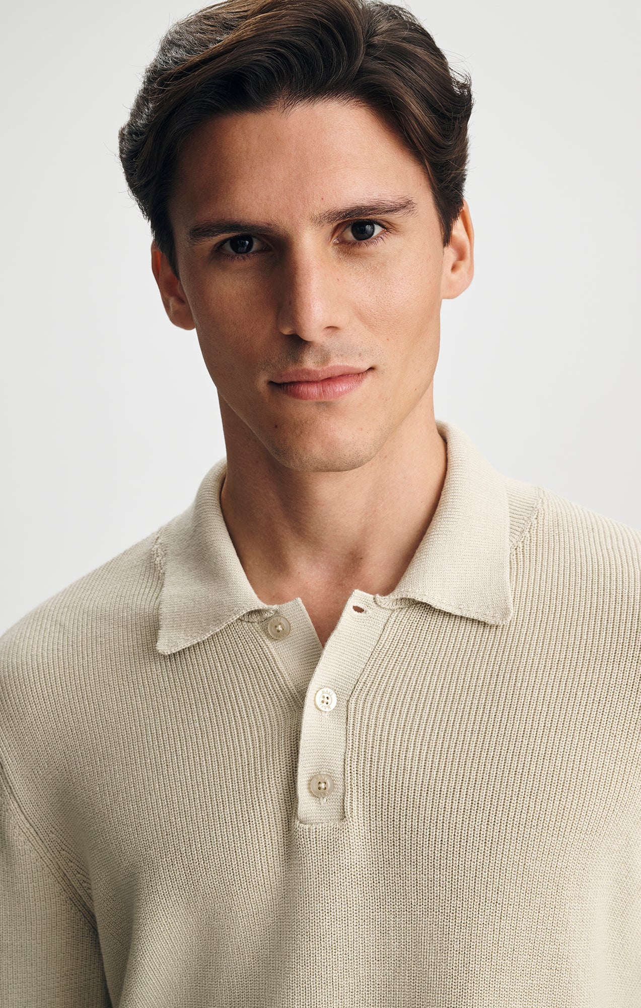 POLO SWEATER IN PELICAN - Mavi Jeans