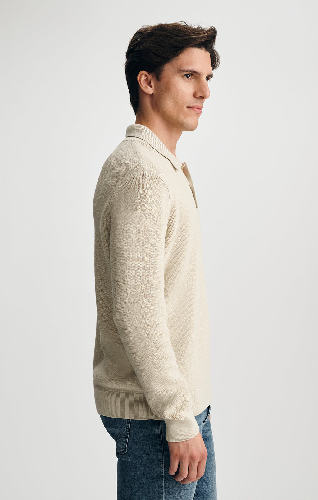 POLO SWEATER IN PELICAN - Mavi Jeans