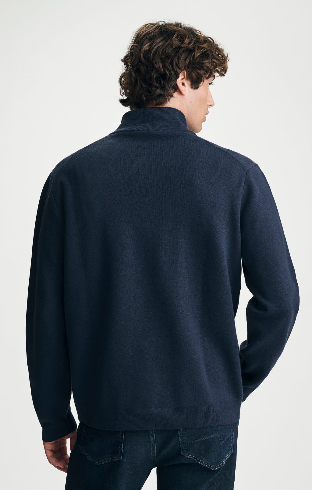 QUARTER ZIP SWEATER IN NAVY - Mavi Jeans