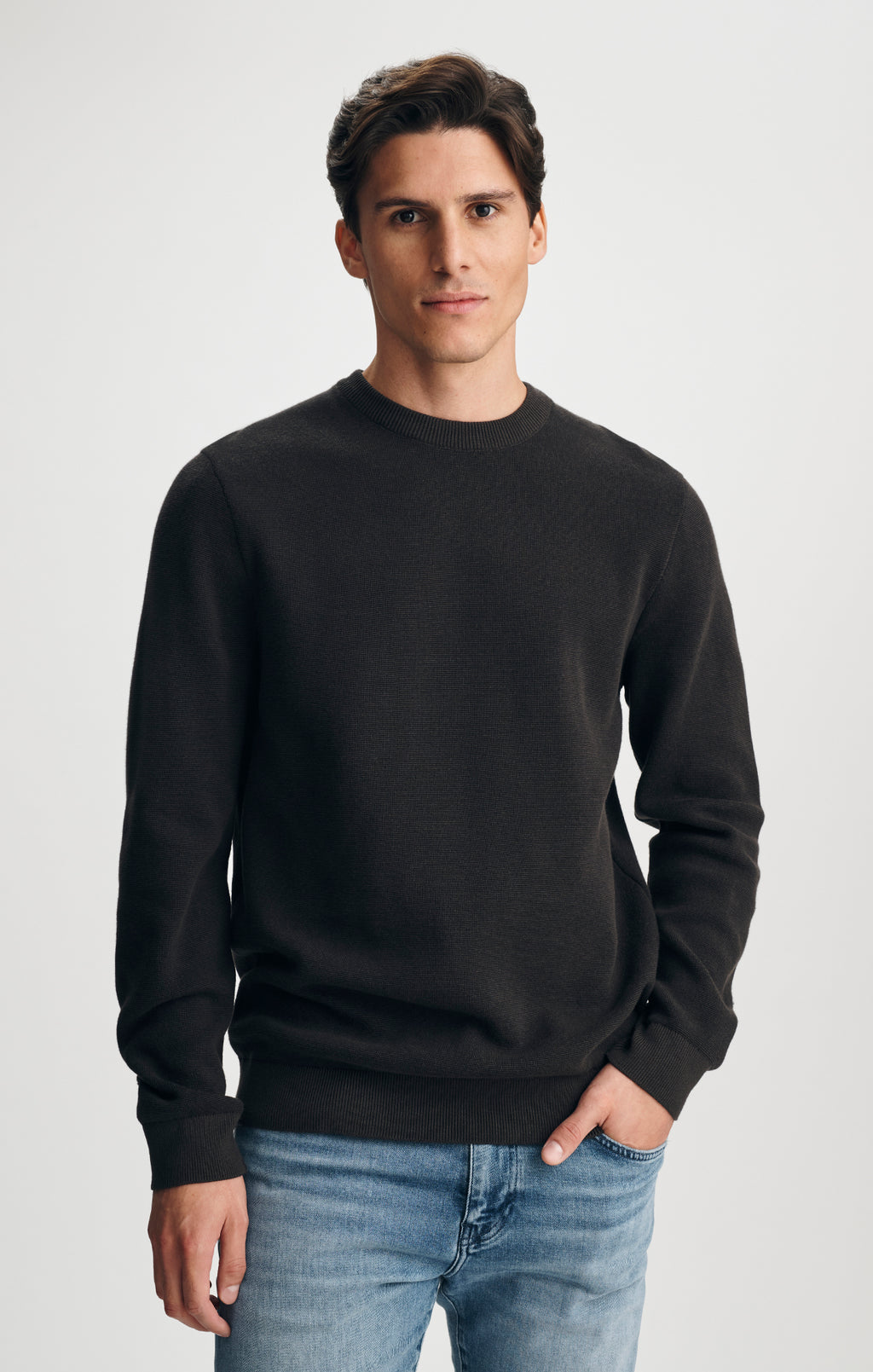CREW NECK SWEATER IN ESPRESSO - Mavi Jeans