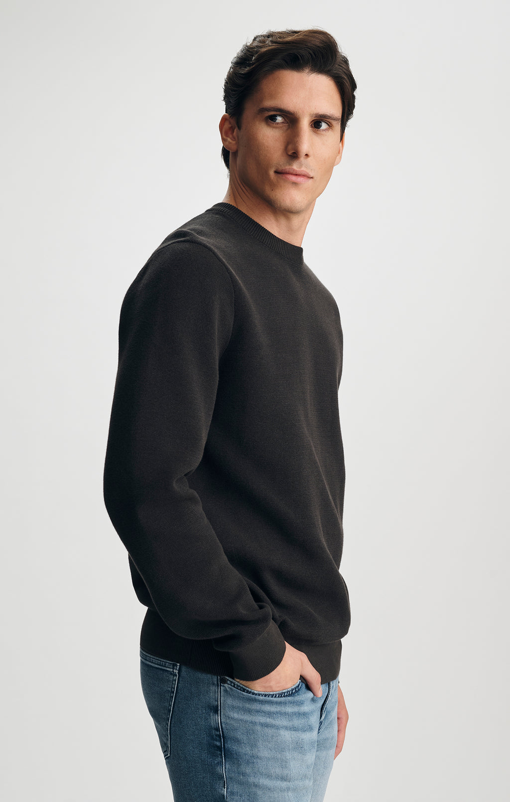 CREW NECK SWEATER IN ESPRESSO - Mavi Jeans