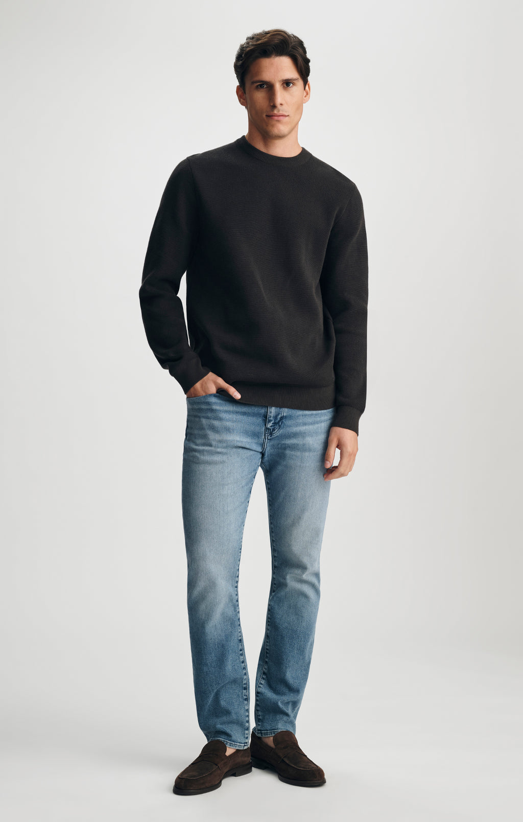 CREW NECK SWEATER IN ESPRESSO - Mavi Jeans