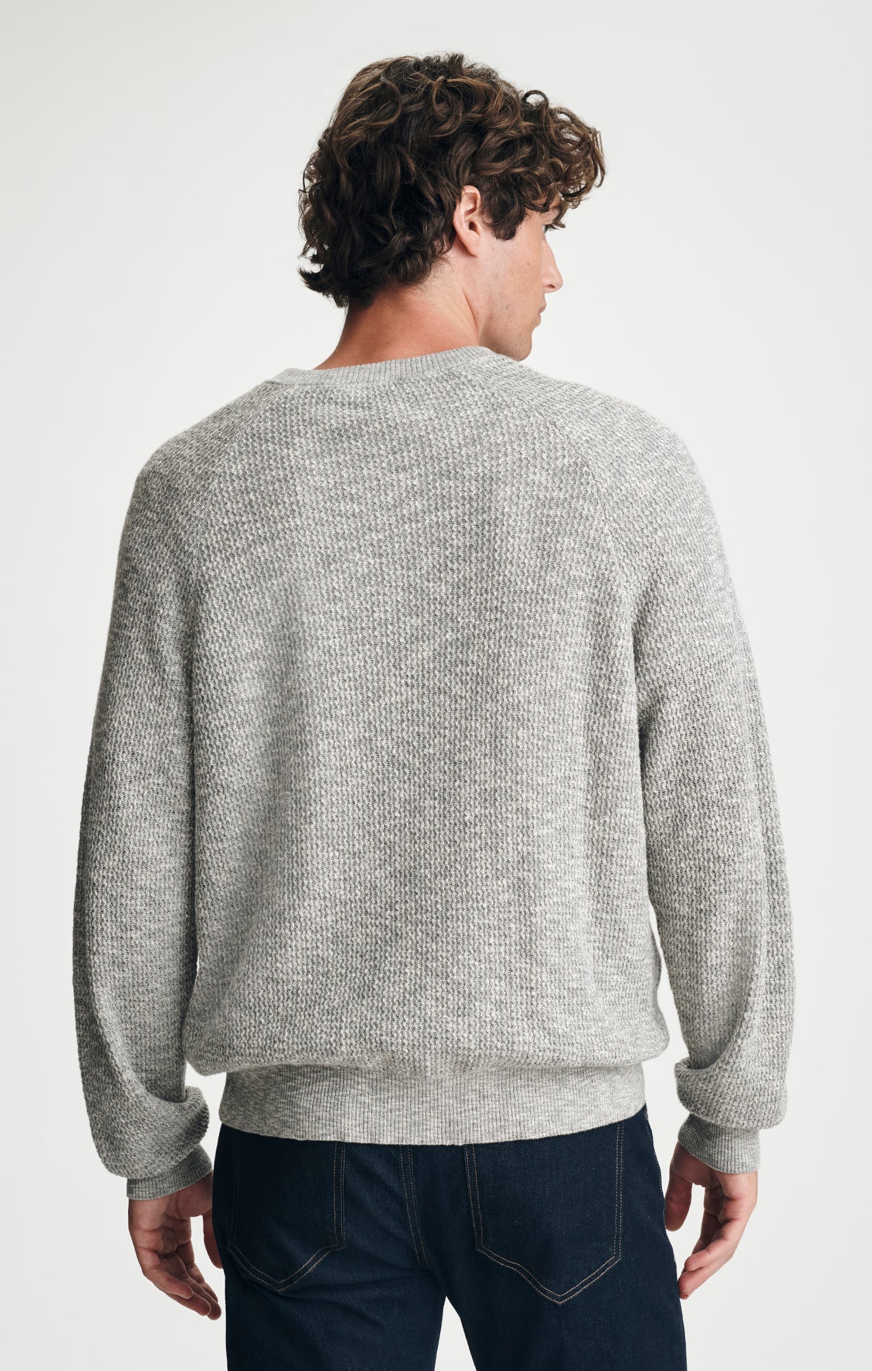 HENLEY SWEATER IN GREY MELANGE - Mavi Jeans