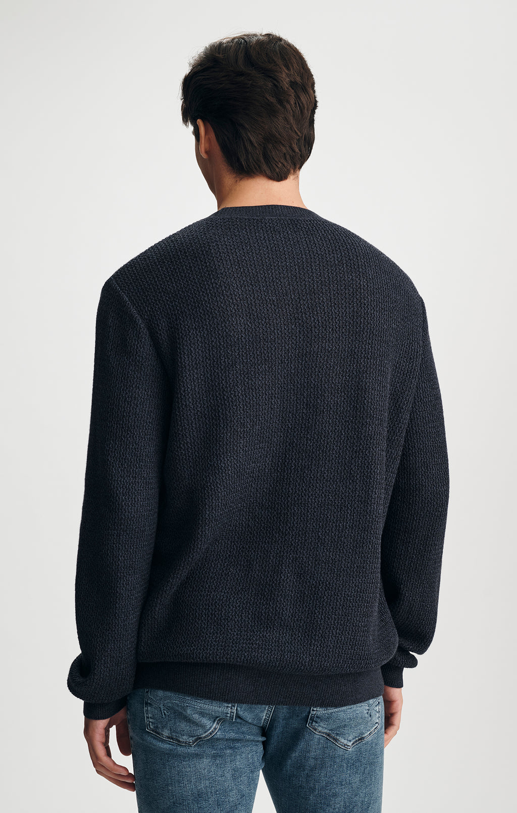 CREW NECK SWEATER IN NAVY MELANGE - Mavi Jeans