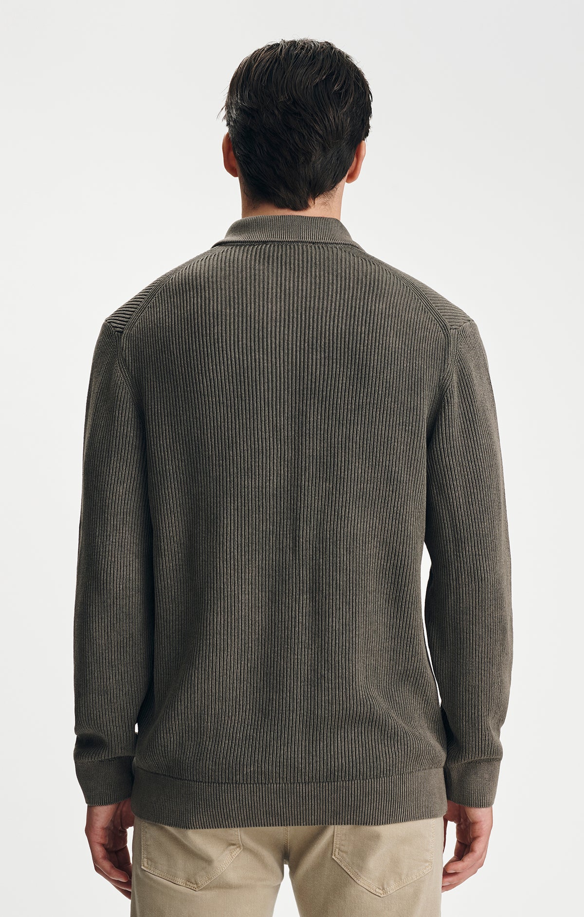 ACID WASH POLO SWEATER IN DARK EARTH - Mavi Jeans