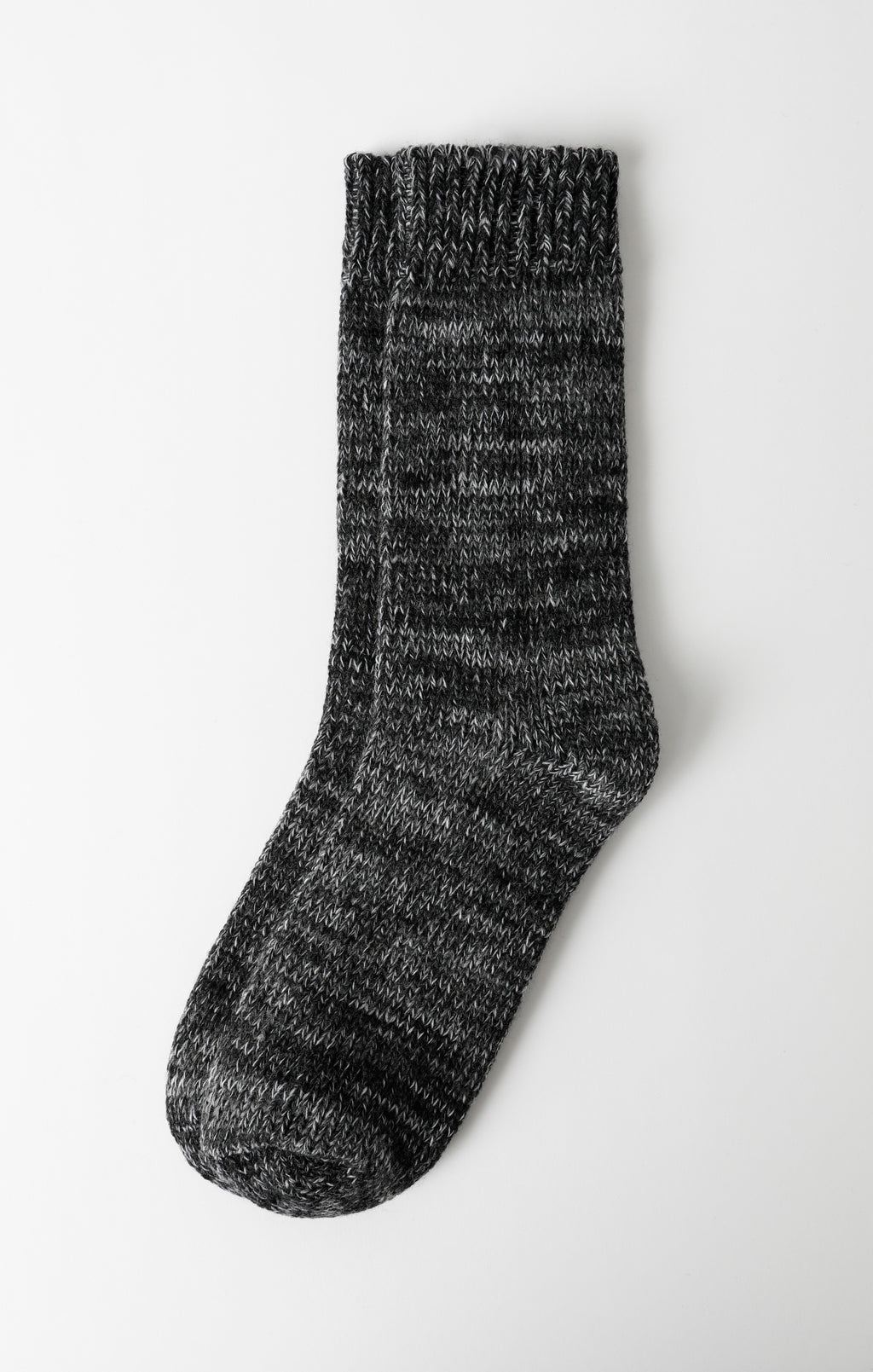 RIBBED BOOT SOCKS IN BLACK - WHITE