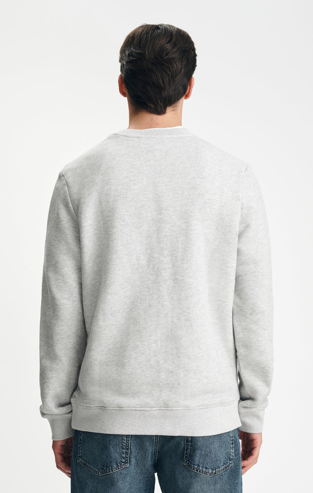 V-STITCH CREW NECK SWEATSHIRT IN GREY MELANGE - Mavi Jeans