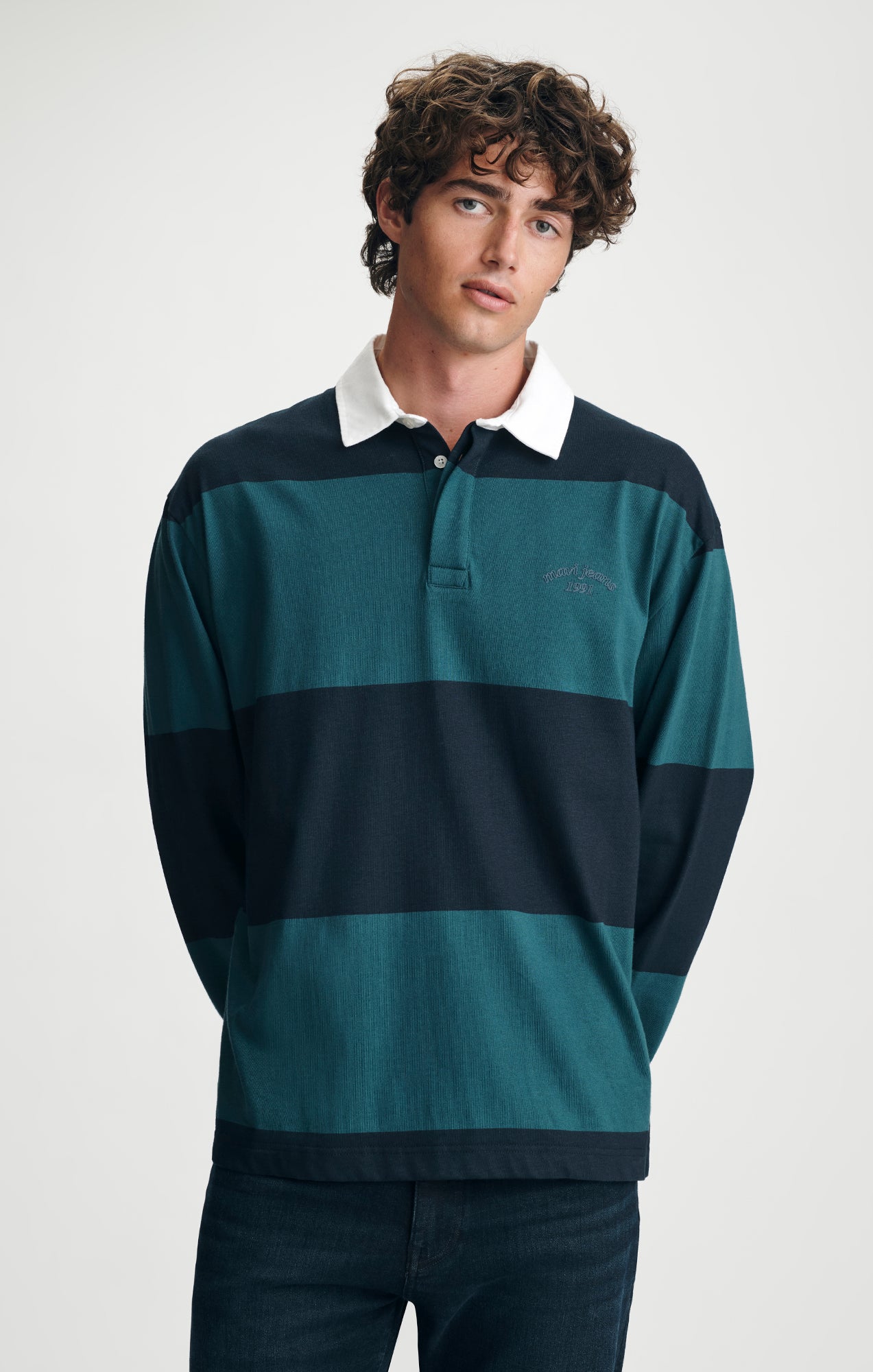 RUGBY POLO SWEATSHIRT IN DARK SEA - Mavi Jeans