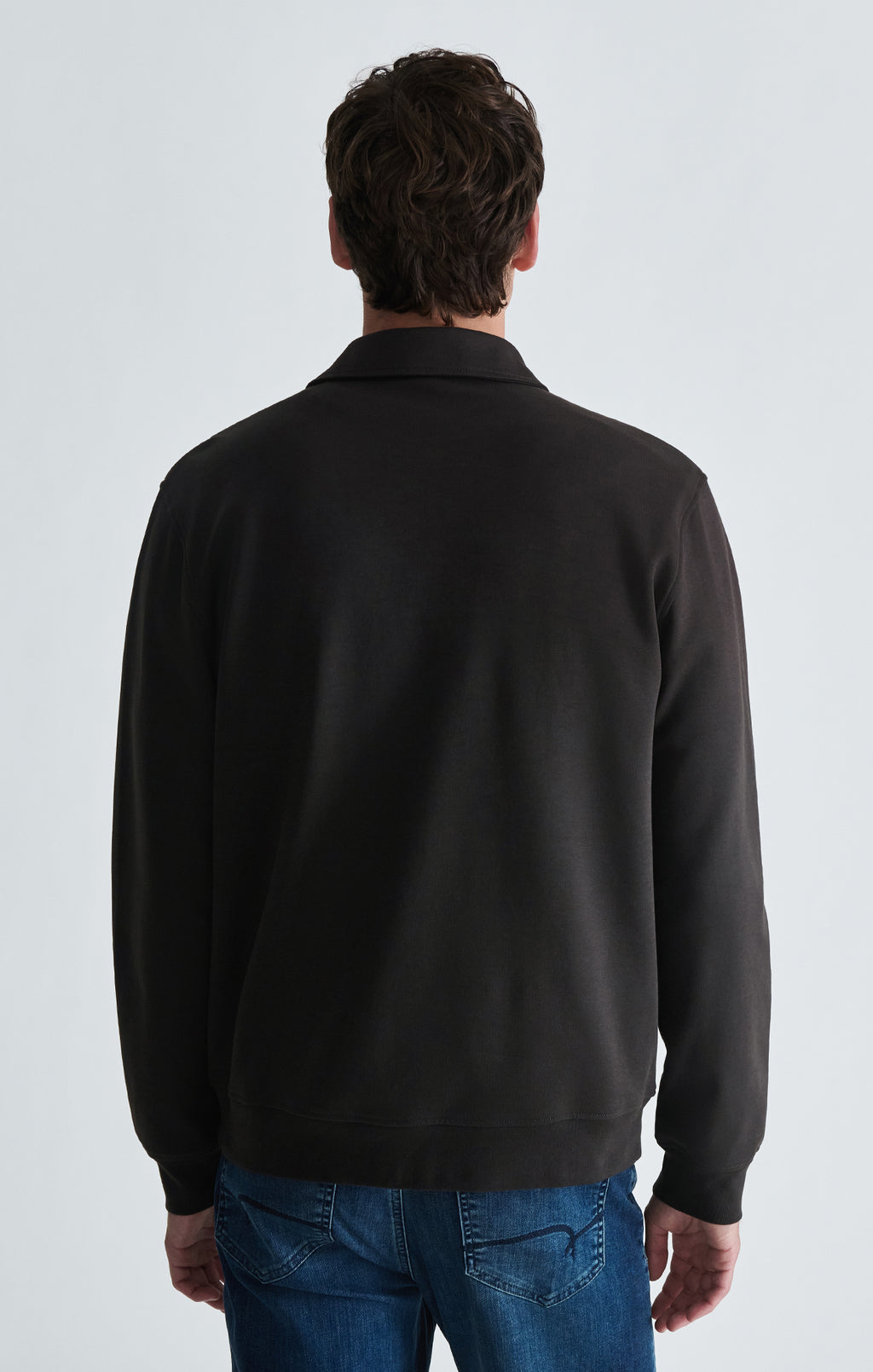 JOHNNY COLLAR SWEATSHIRT IN ESPRESSO - Mavi Jeans