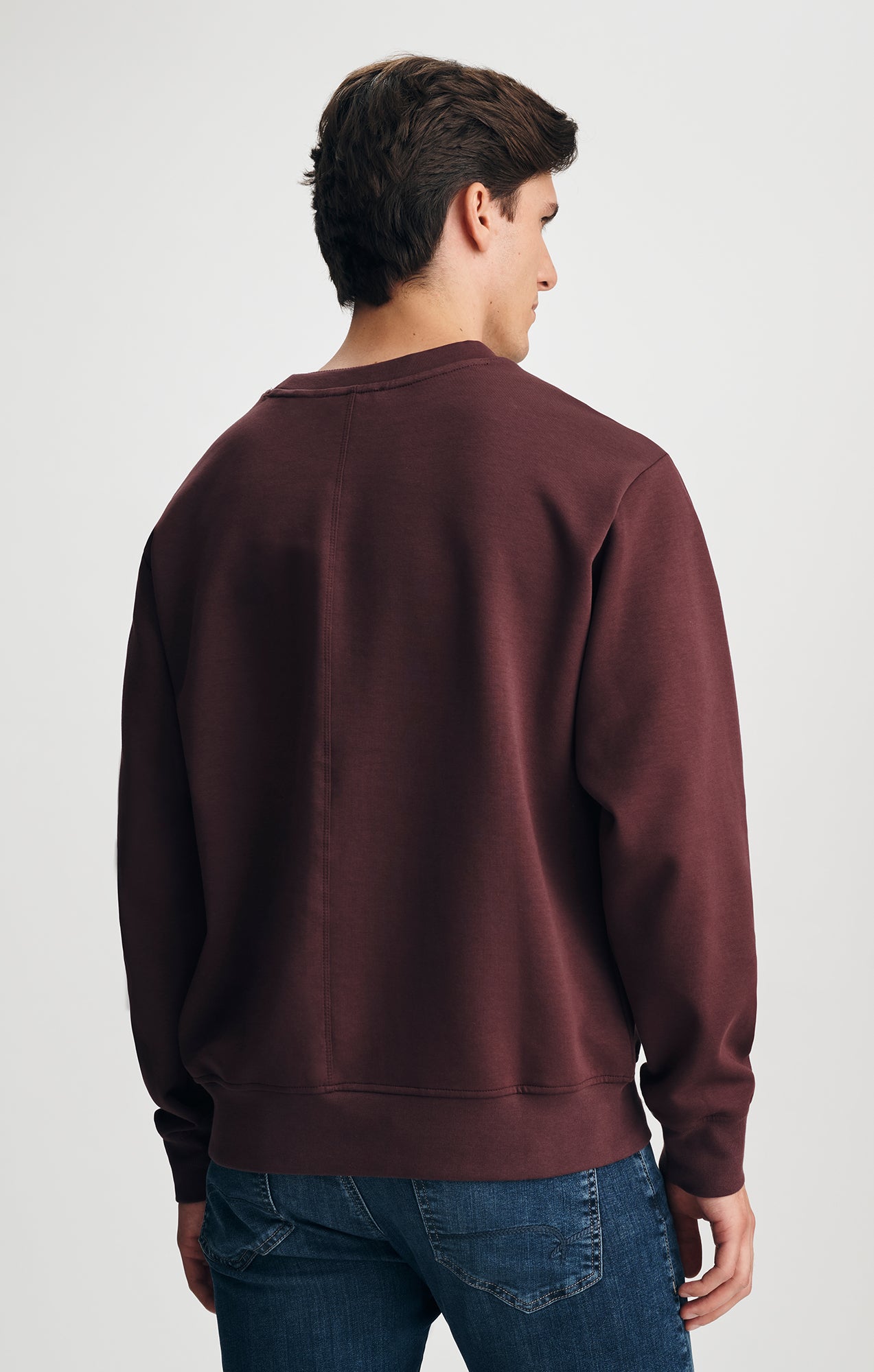 FLEECE CREW NECK SWEATSHIRT IN FUDGE