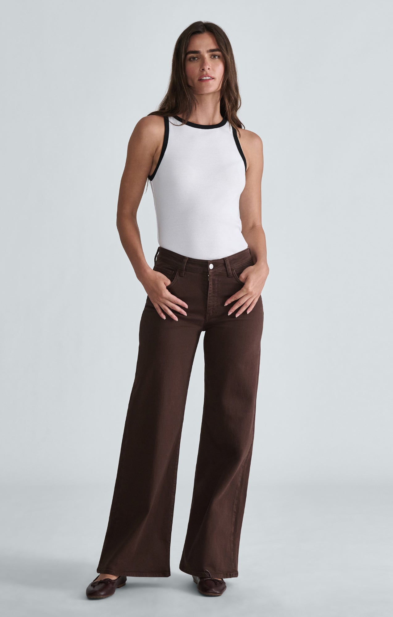 FLORIDA WIDE LEG IN DARK BROWN DENIM - Mavi Jeans