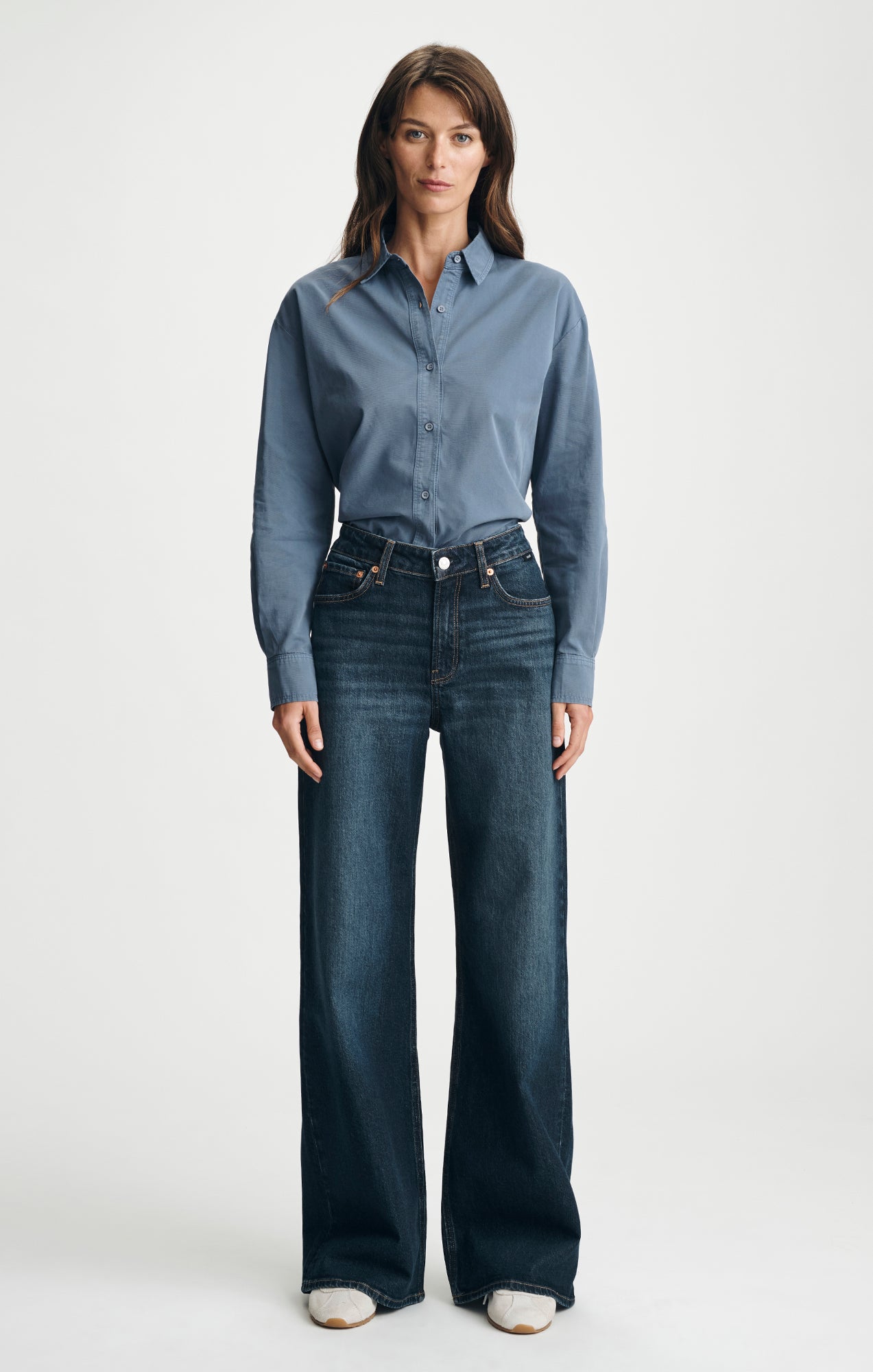 FLORIDA WIDE LEG IN DEEP BRUSHED CLASSIC BLUE