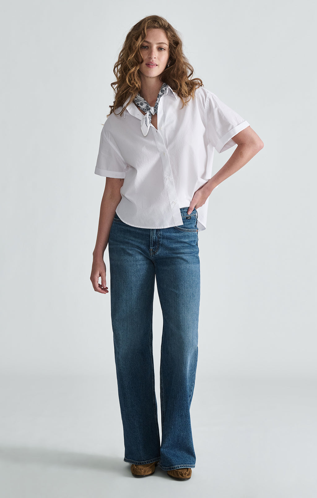 FLORIDA WIDE LEG IN DARK BRUSHED CLASSIC BLUE - Mavi Jeans