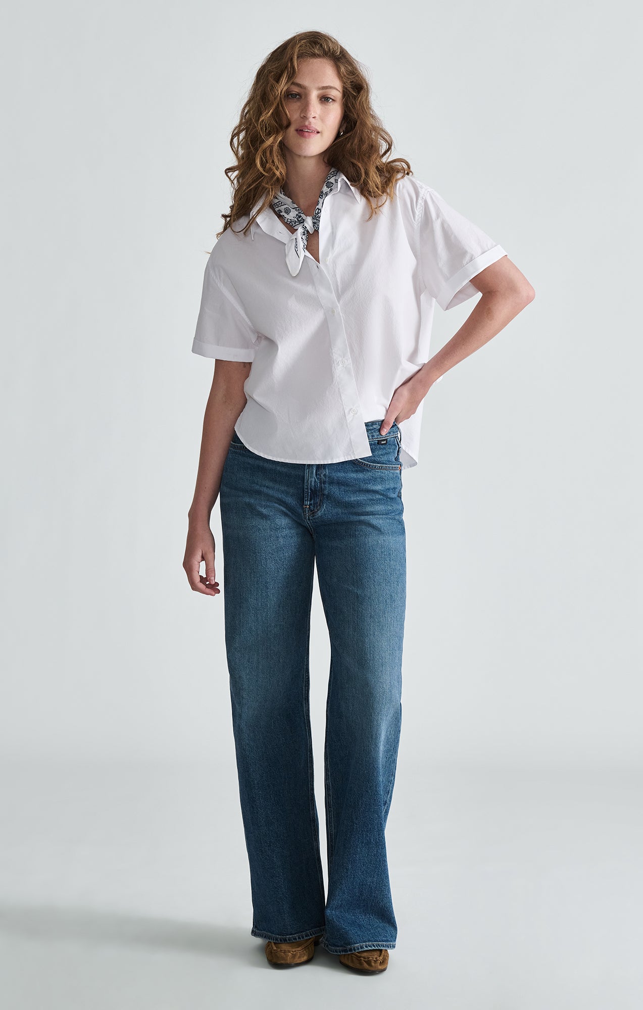 FLORIDA WIDE LEG IN DARK BRUSHED CLASSIC BLUE - Mavi Jeans