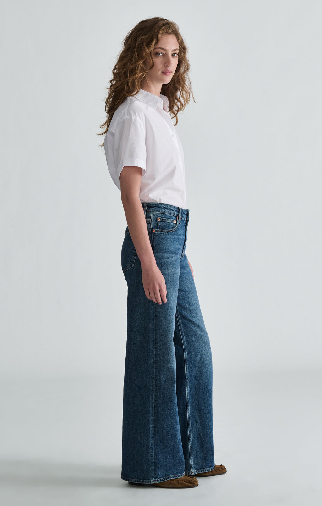 FLORIDA WIDE LEG IN DARK BRUSHED CLASSIC BLUE - Mavi Jeans