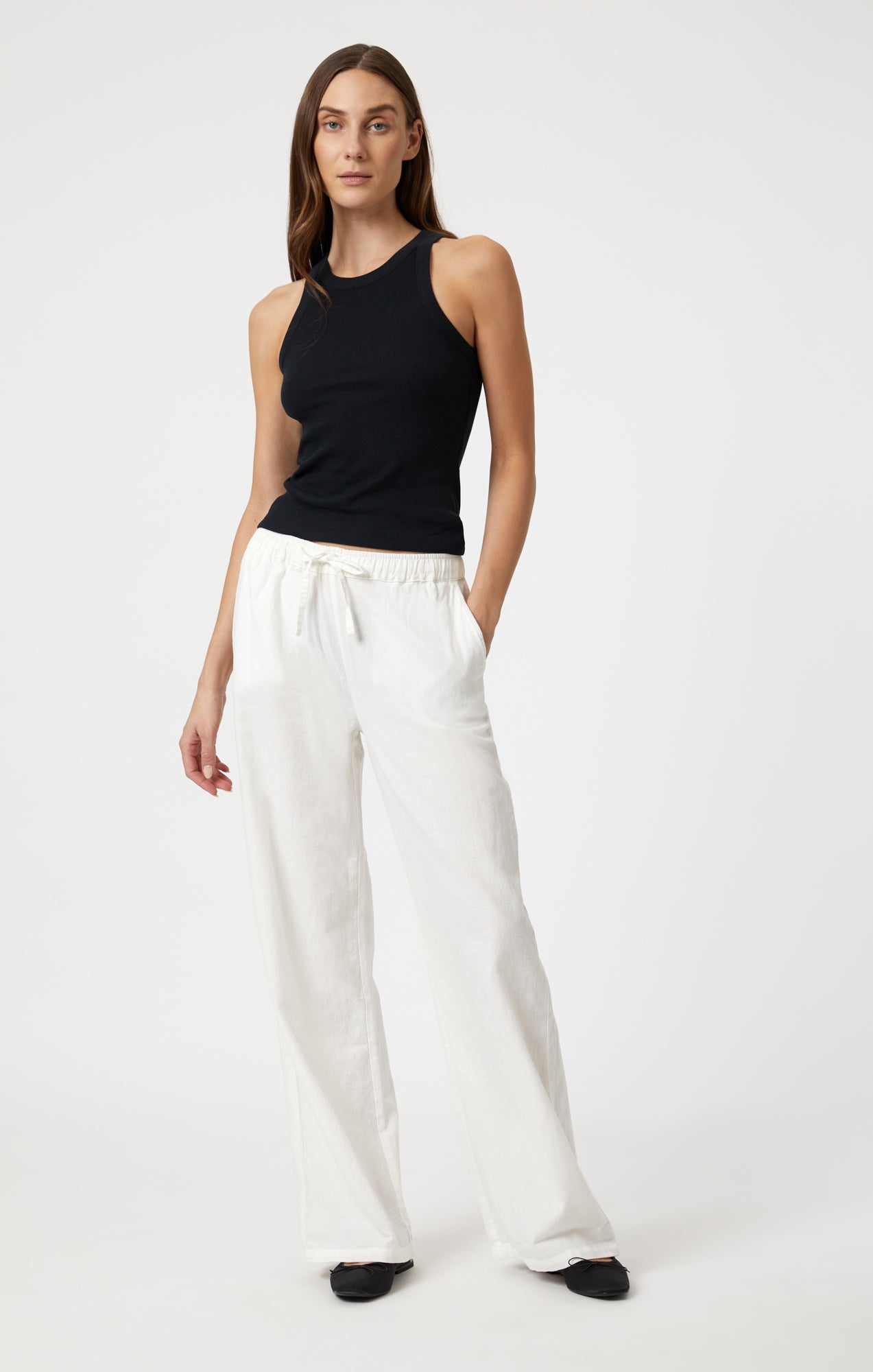 WOVEN LINEN PANTS IN WHITE - Mavi Jeans