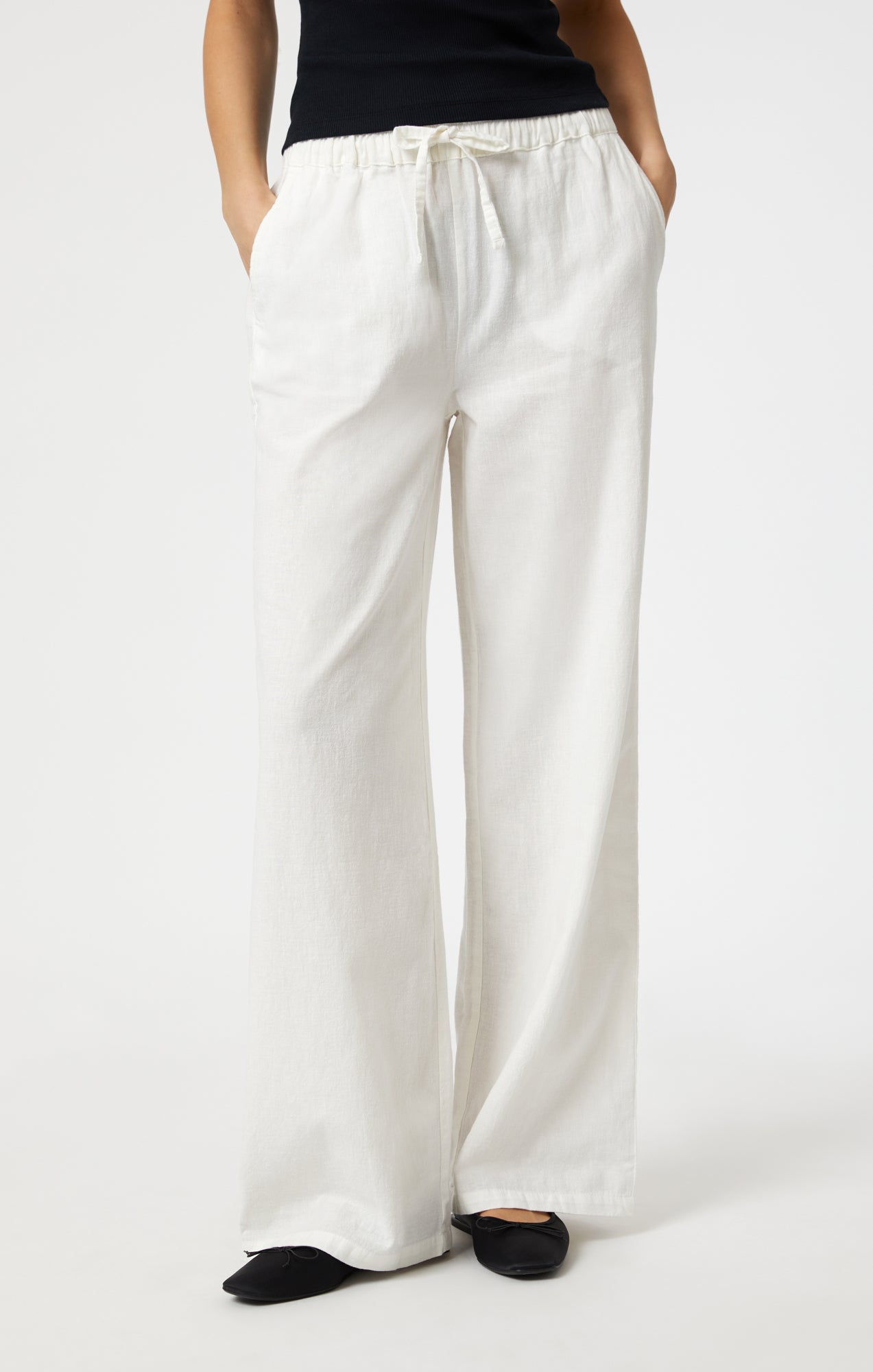 WOVEN LINEN PANTS IN WHITE - Mavi Jeans